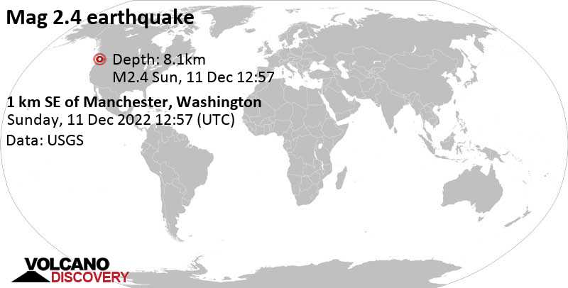  19 mi Southwest of Bremerton, Kitsap County, Washington, USA, on Sunday, Dec 11, 2022 at 4:57 am (GMT -8) 