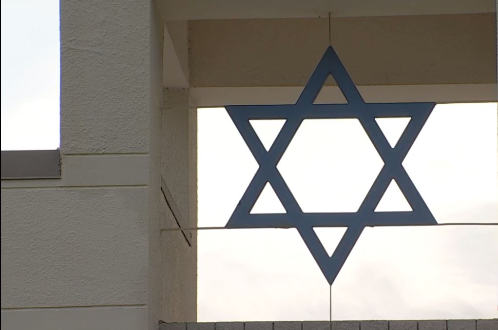  Antisemitic message projected on building in Florida 