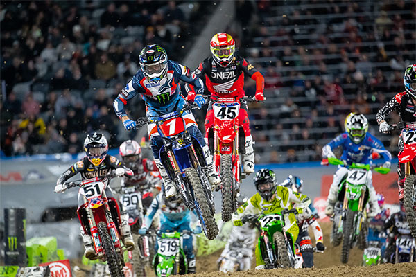  Eli Tomac and Jett Lawrence Take Back To Back AMA Supercross Round Wins 