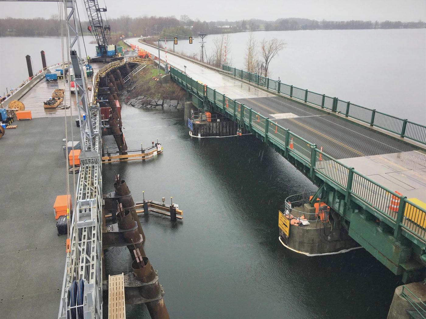  Lake Champlain drawbridge being demolished 