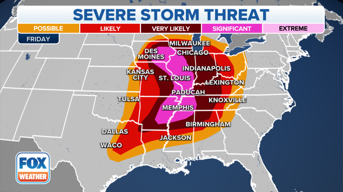 Severe weather threat expands to 88 million across Midwest, South with strong tornadoes, destructive winds 