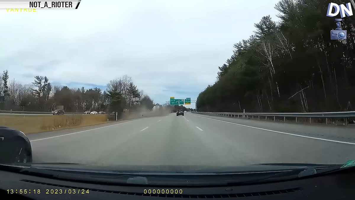  Dash Cam Captures Van Crashing on Massachusetts Highway 