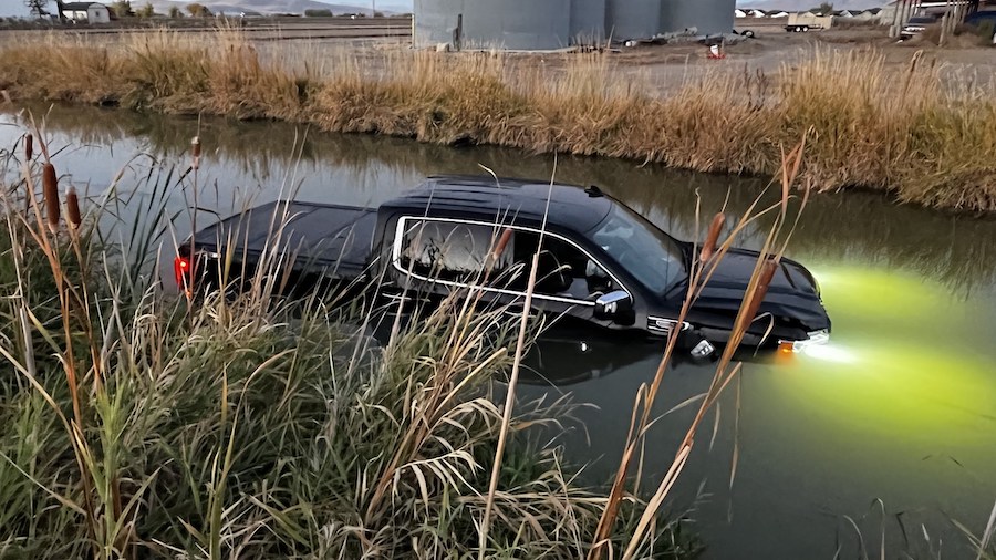  Vehicle goes into canal after crash in Tremonton 