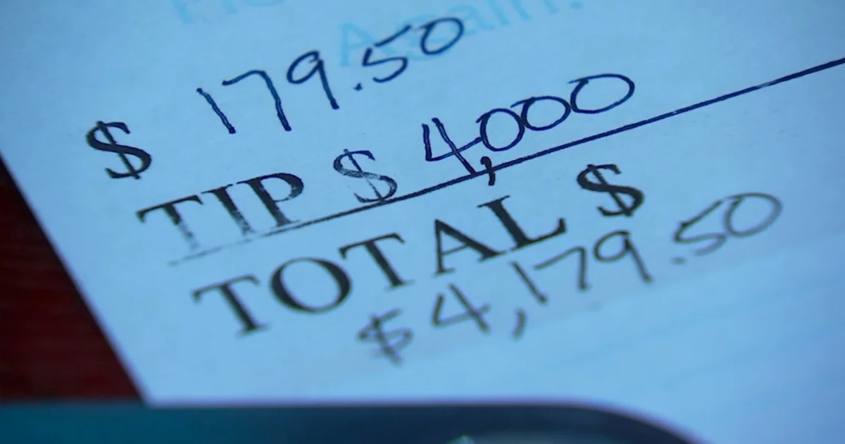  Bartender stunned after anonymous guest leaves $4,000 tip: 'I didn’t believe it' 