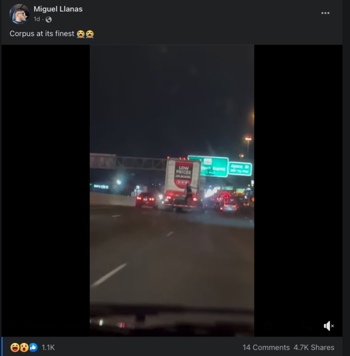  Viral video shows someone clinging to H-E-B truck on Texas highway 