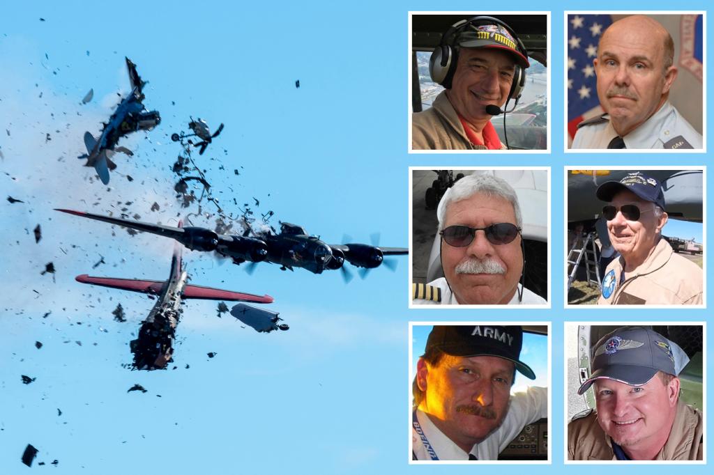  All six crewmen identified in fatal collision at Dallas airshow 