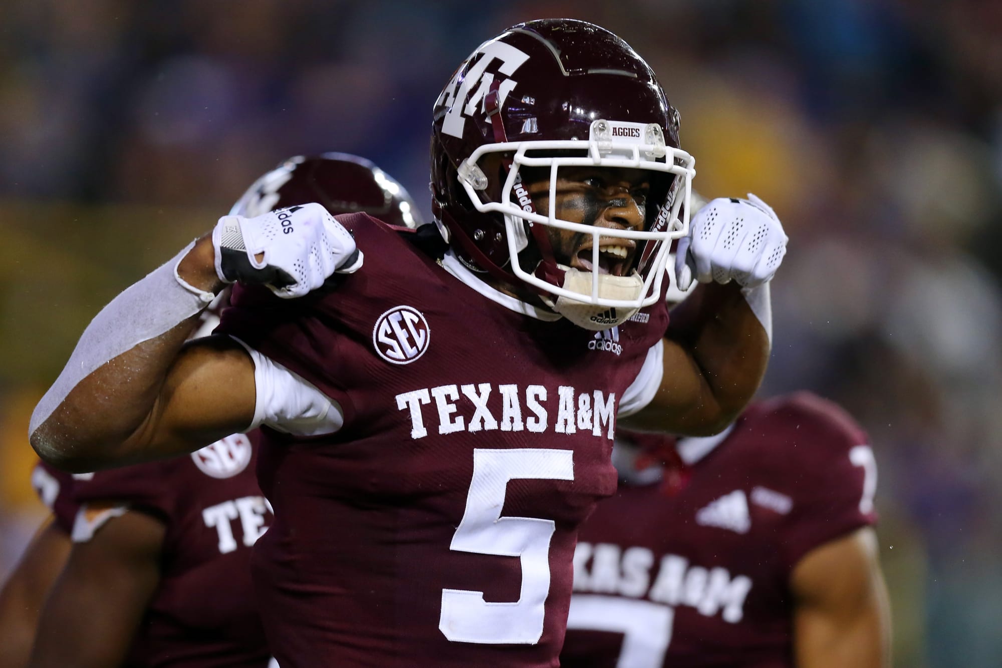   
																This Texas A&M football player could be a college basketball star 
															 