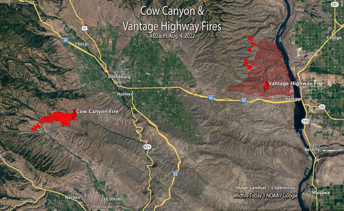  Two wildfires are burning in Ellensburg, Washington area 