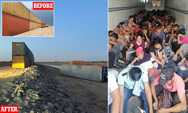  Shocking moment 150 migrants are found inside sweltering 18 wheeler in Texas 